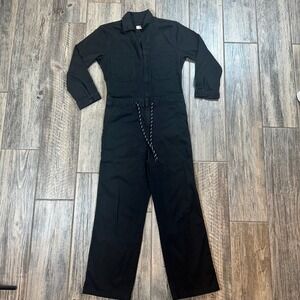 Levis Women's‎ XS Black Long Sleeve Utility Jumpsuit Collar Zip Up Drawstring